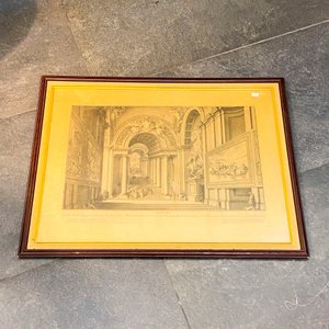 Cuadro museo antiguo, marco madera con vidrio 94 x 70 cm - imagen 2