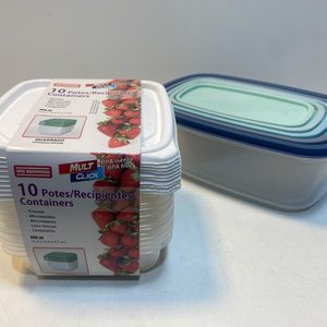 Lote siguiente: Set de 15 Tupperware Blancos y Transparentes con Tapas de Colores