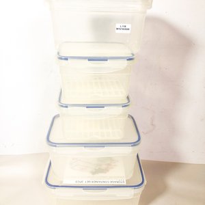 Juego de 5 Tapers Plásticos Transparentes con Tapa Azul - imagen 2