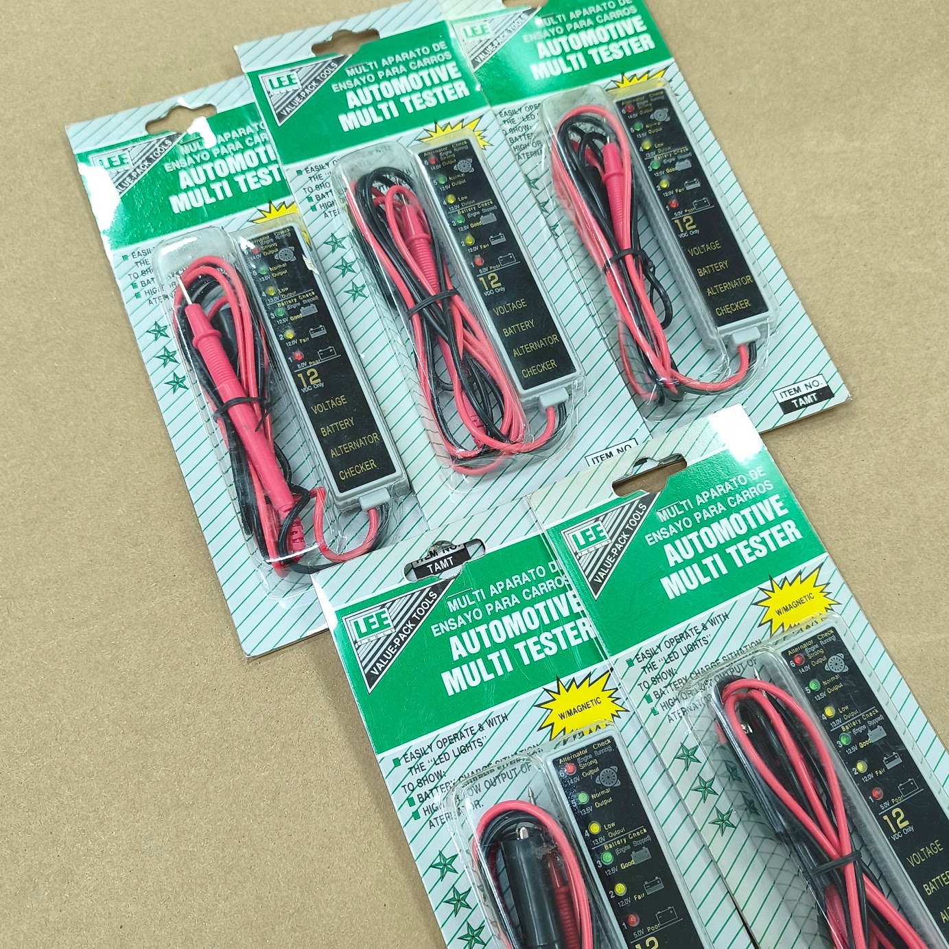 Lote de 5 Testers de Batería Automotriz 12V Marca LEE-PAC