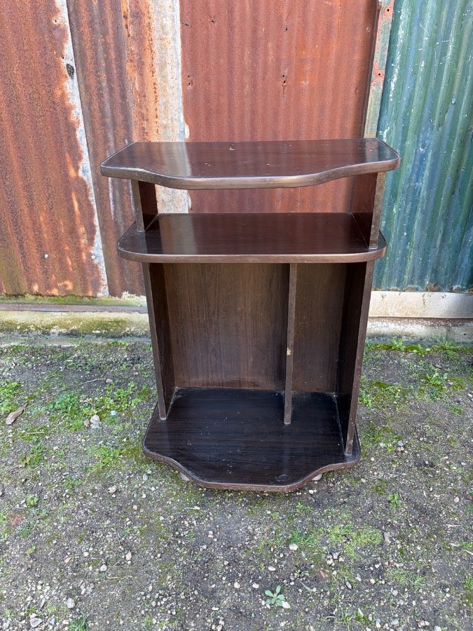 Mesa Auxiliar de Madera Oscura