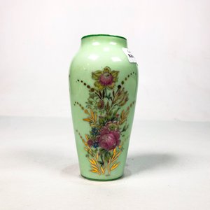 Florero Limoges de Porcelana Verde con Diseño Floral - imagen 2