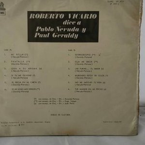 Disco de Vinilo Roberto Vicario "Dice a Pablo Neruda y Paul Geraldy" - imagen 2