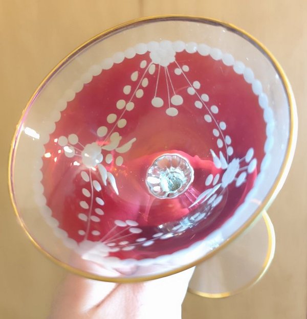 Colección de copas altas de champagne y vasos en tonos rojizos - imagen 5