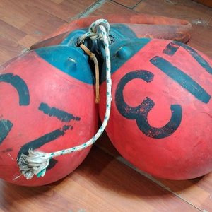 3 Bolas Defensas Náuticas Rojas y Azules - imagen 2