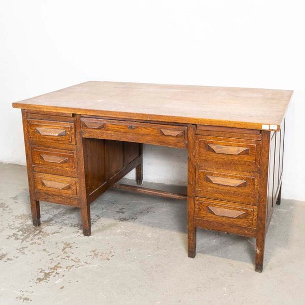 Escritorio de Roble con Siete Cajones y Dos Tablas - imagen 1