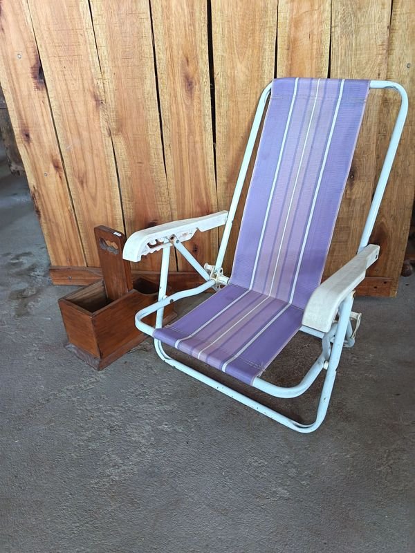 Sillita Plegable de Playa y Matera de Madera