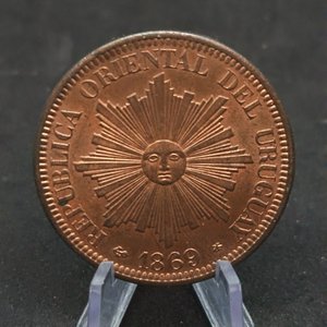 Lote siguiente: Moneda Uruguay 4 Centésimos 1869 París Bronce Sin Circular