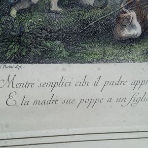 grabado antiguo al aguafuerte y buril que parece ser una estampa del siglo XVIII del artista Fabio Berardi basada en una obra de Santi Pacini - imagen 2