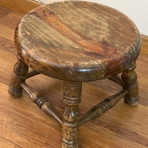 Juego de Banquetas Altas y Bajas de Madera Vintage - imagen 7