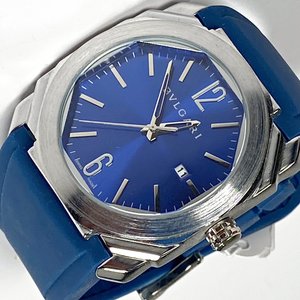 Reloj Pulsera Caballero Bvlgari Malla Goma Azul - imagen 3