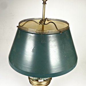 Lámpara de Bronce con Pantallas Verdes de Chapa - Altura 64 cm - imagen 3