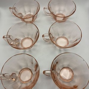Juego de 6 Tazas de Vidrio Rosado Finas - imagen 2