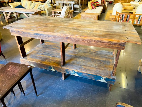 Mesa de Comedor Antigua con Sillas Estilo Luis XV - imagen 1
