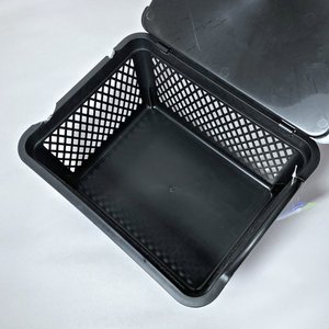 Lote de 3 Canastos Organizadores Negros de Plástico con Tapa - imagen 3