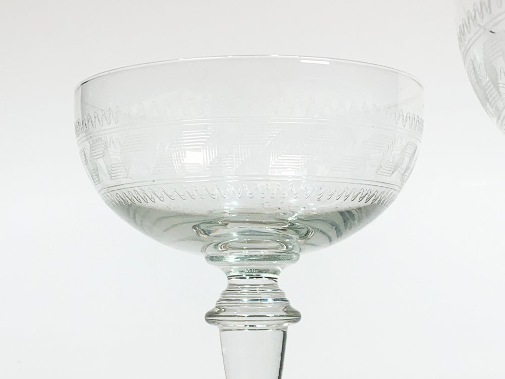 Copas para Champagne en vidrio con guarda griega - imagen 3