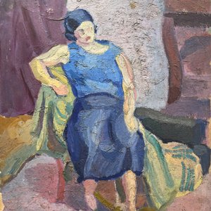 Lote anterior: Oleo "Vestido Azul" de Miguel Angel Pareja - 44 x 40 cm