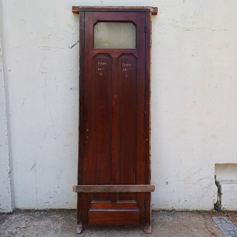 Puerta de tablero y vidrio con marco, completamente en cedro - imagen 1