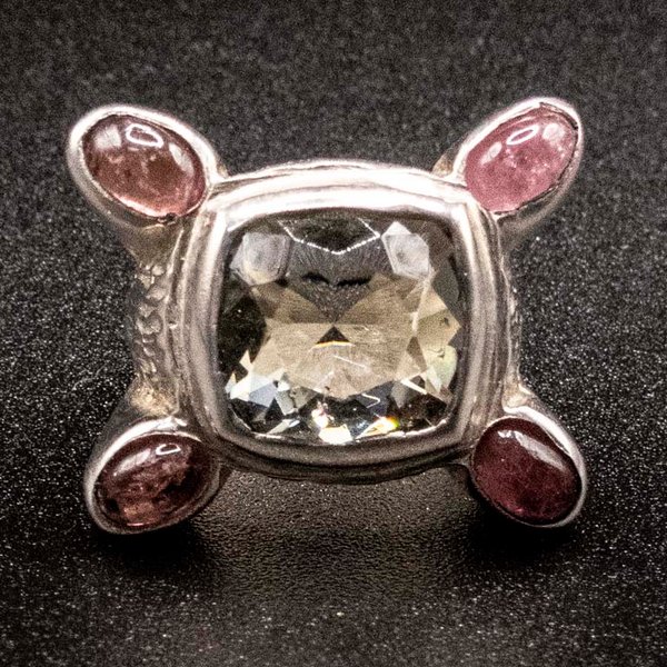 Anillo de Plata 950 con Rubelitas y Prasiolita - imagen 1
