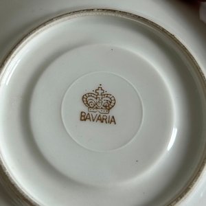 Juego de 2 Tazas y Platos de Café Porcelana Bavaria Azul y Dorado - imagen 4