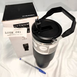 Vaso Térmico de Acero Inoxidable Negro 900ml con Tapa y Pico - imagen 3