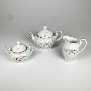 Tres piezas de servir te y cafe, porcelana checa - imagen 2
