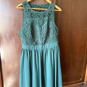 Vestido SHEIN Curve Verde Esmeralda Talla 0XL con Encaje - imagen 7