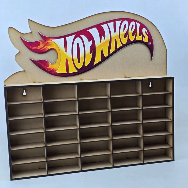 Repisa Exhibidora para 30 Hot Wheels con Logo - imagen 1