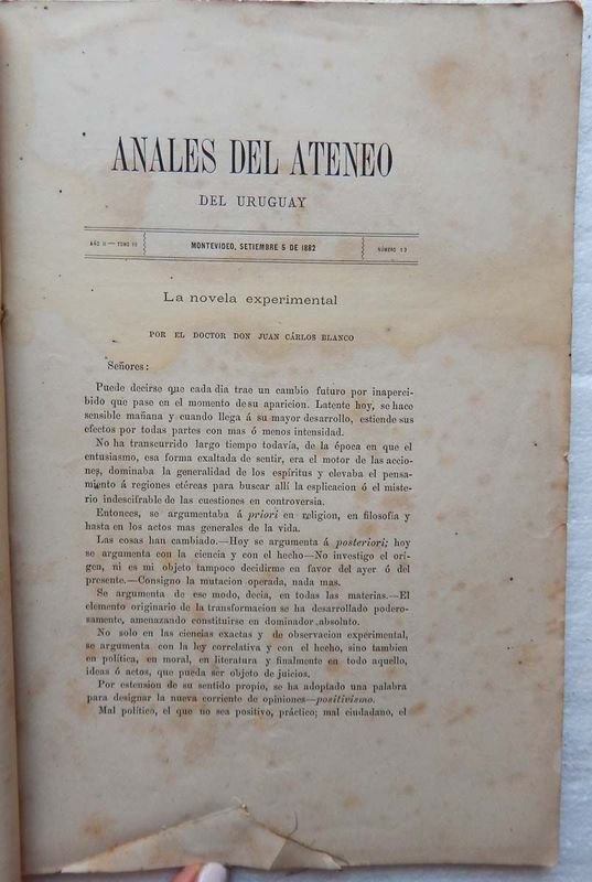 Revista Anales Del Ateneo Del Uruguay, Publicación Mensual de 1882 - imagen 3