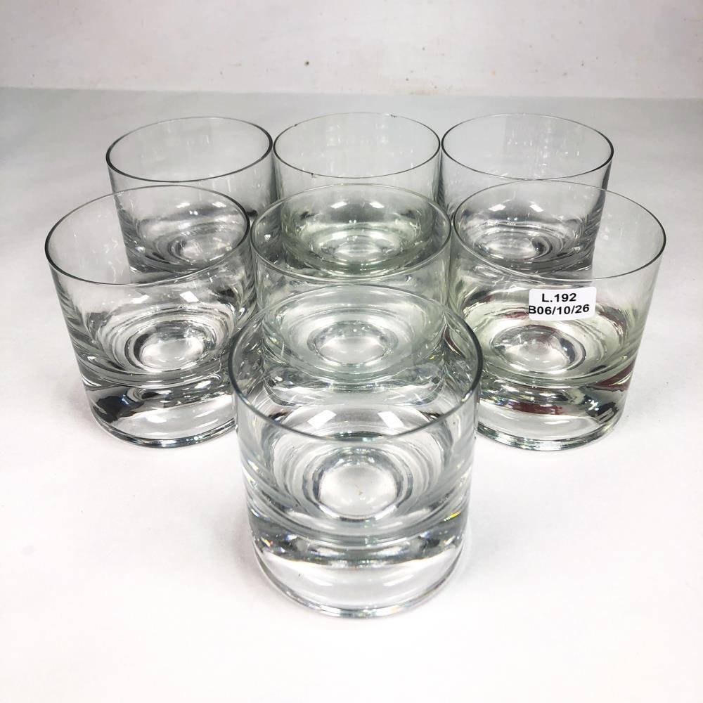 Set de 7 Vasos para Whisky Hialinos con Base Prensada