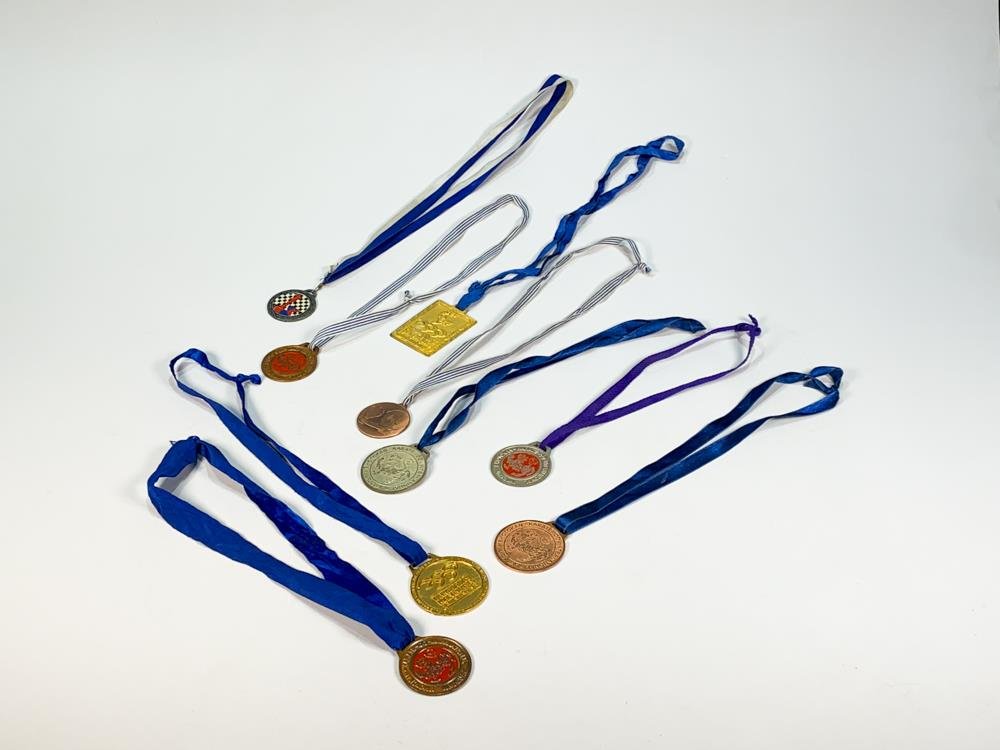 Lote de 9 Medallas Doradas y Plateadas con Cintas