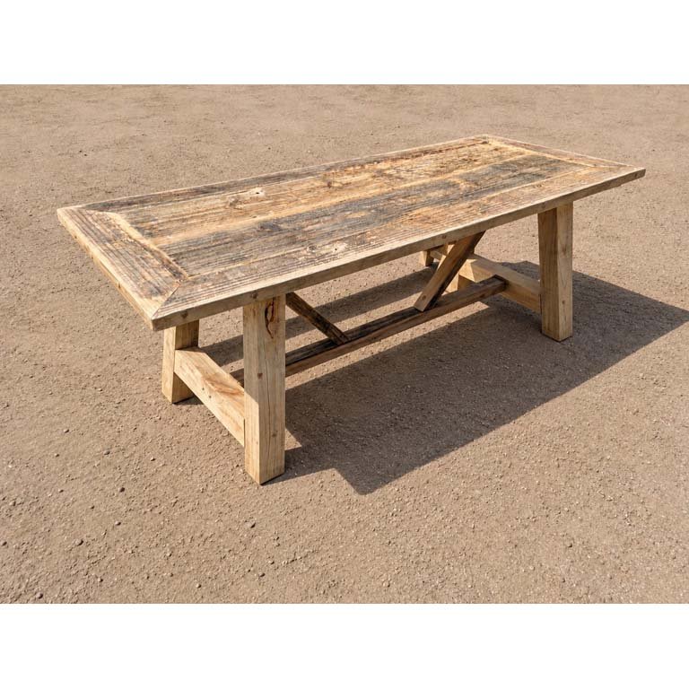 Mesa Rústica de Madera Maciza - 210 x 90 cm