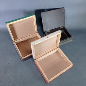Tres Cajas Decorativas de Madera con Tapa Abatible - imagen 5