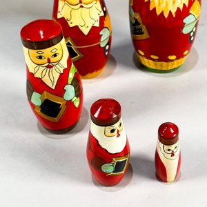 Mamushkas Papá Noel de Madera Pintada - imagen 2