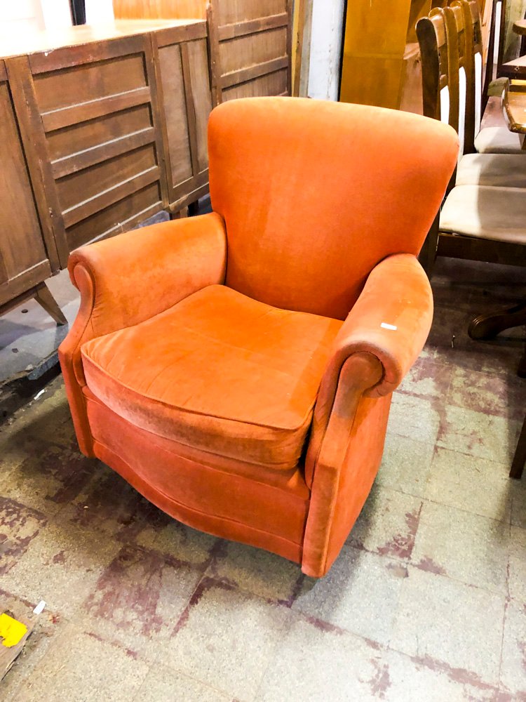 Sillón Individual Naranja Estilo Clásico