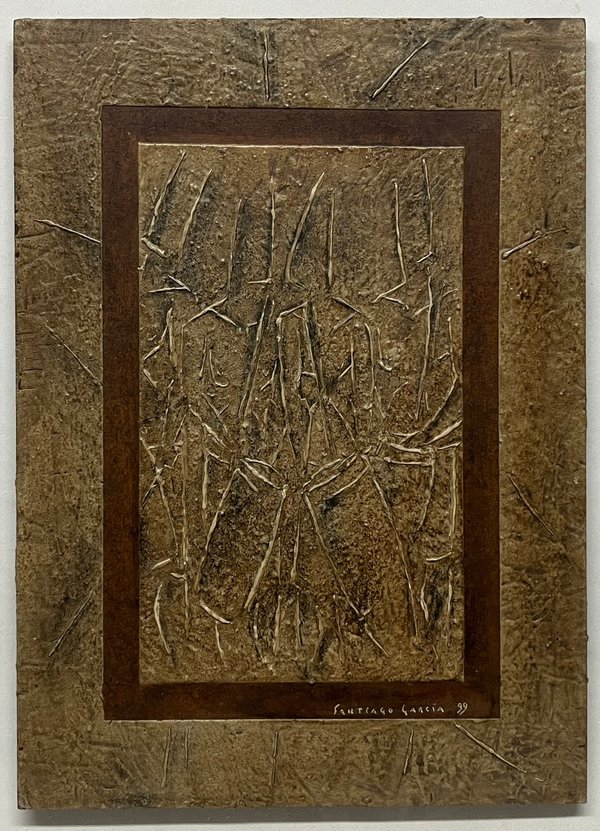 Obra "Símbolos" de Santiago García - Técnica Mixta sobre Fibra (41 x 30 cm) - imagen 1