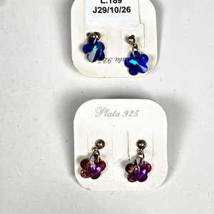 Dos Pares de Caravana de Plata 925 con Cristales - imagen 2