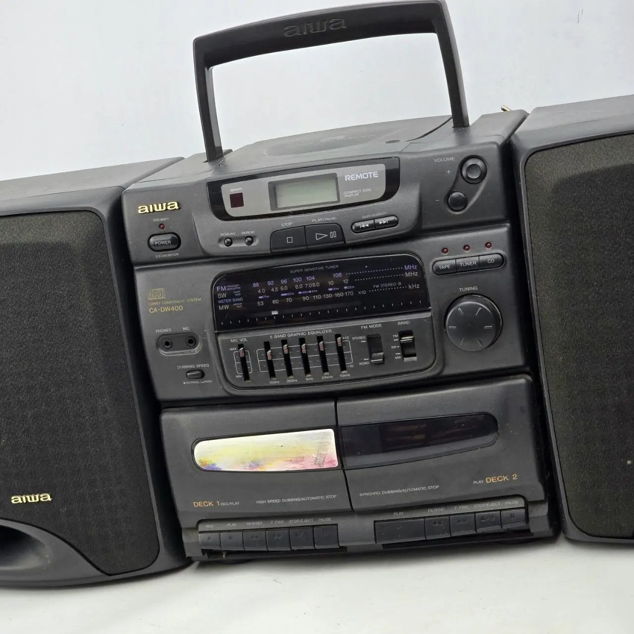 Aiwa CA-DW400 Boombox con CD y Doble Cassette
