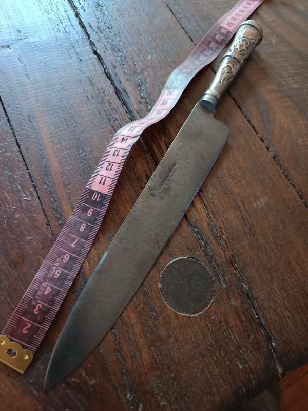 Cuchillo Sol Broqua & Scholberg: Plata y Oro con Corte y Decoración - imagen 2