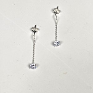 Par de Caravanas Colgantes de Plata 925 con Cristal - imagen 2
