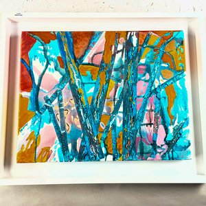 Lote siguiente: Bastidor Multicolor Abstracto 45x35 con Marco Blanco