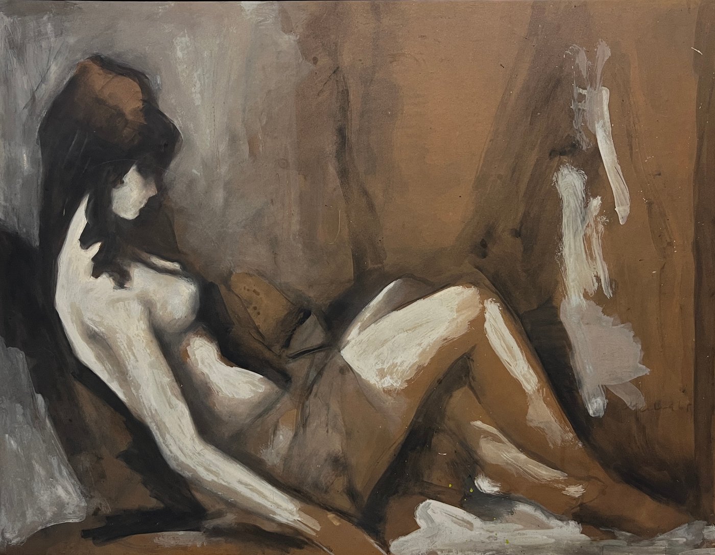 Manuel Lima "Dama Posando" Óleo sobre Fibra 70 x 90 cm