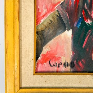Cuadro al óleo: Dama y niño afro, firmado - imagen 3