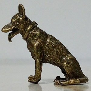 Figura Miniatura Bronce Perro Pastor Alemán - imagen 2