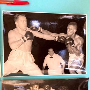 Lote de 4 Fotos Antiguas de Boxeo Gran Tamaño 1955 - imagen 2