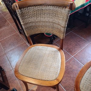 Juego de 2 Sillas Estilo Thonet Madera Curvada y Ratán Natural - imagen 5