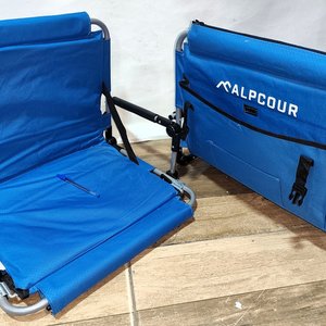 Lote de 2 Sillas Plegables Bajas Azules Acolchonadas para Playa o Estadio - imagen 5