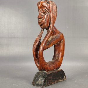 Lote de 3 Tallas de Madera con Figuras Humanas - imagen 5