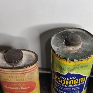 Lote de 3 latas antiguas de polvos para el cuerpo - imagen 7