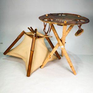 Mesa Plegable Havana Club para Ron y Colgante Beige de Madera y Bambú - imagen 2
